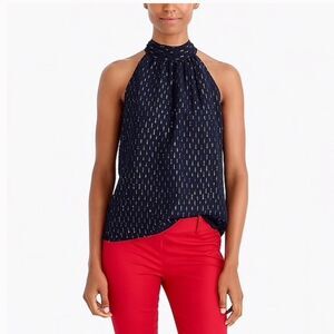 New J Crew Gold thread tie-neck tank top Blouse size 0